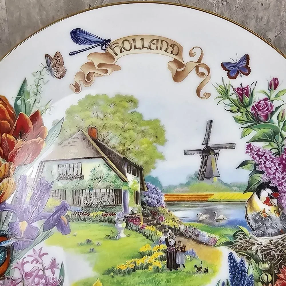 VTG RECO Gardens of Beauty Plate‎ HOLLAND Dutch Country Garden by Dot Barlowe
